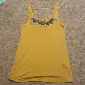 J. Crew sunflower yellow tank with jewels